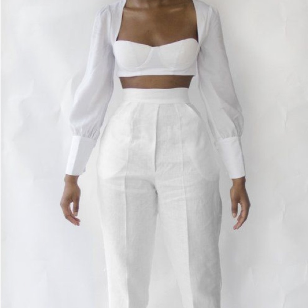Hanifa White Crop Top